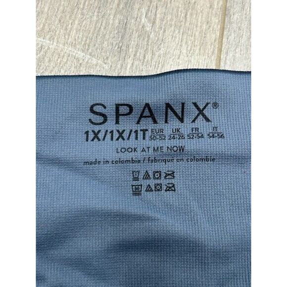 Spanx Womens Seamless Cropped Leggings Mid Rise Tie Dye Yoga Navy Blue Size 1X - Picture 5 of 7